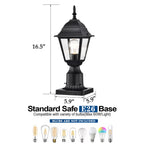 Outdoor Post Lights Waterproof 2 Pack Outside Post Lantern Black