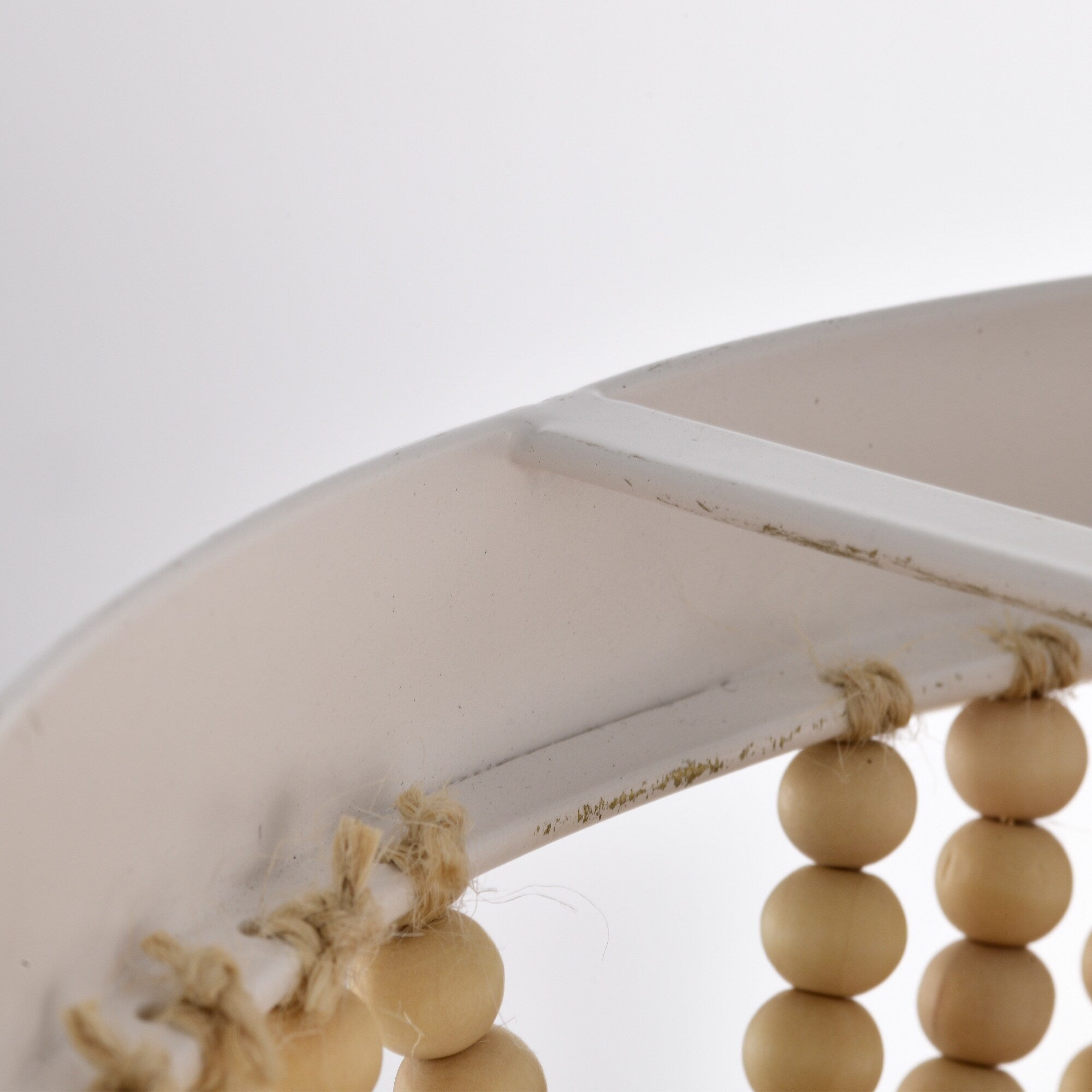 Small Wood Beads Chandelier 3-Light Flush Mount Ceiling Light
