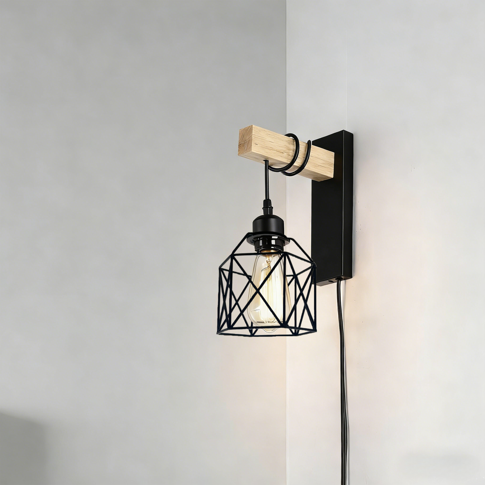 Ceiling Light Shade Cage Replacement  Black Metal Lamp Shades 3 Pack