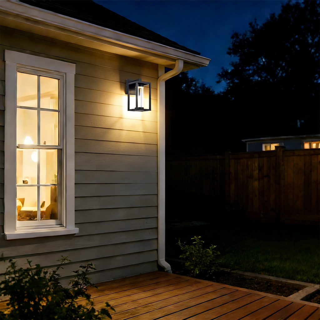 Modern outdoor wall light - matte black aluminum, LED Integrated 3000K,  1-Pack