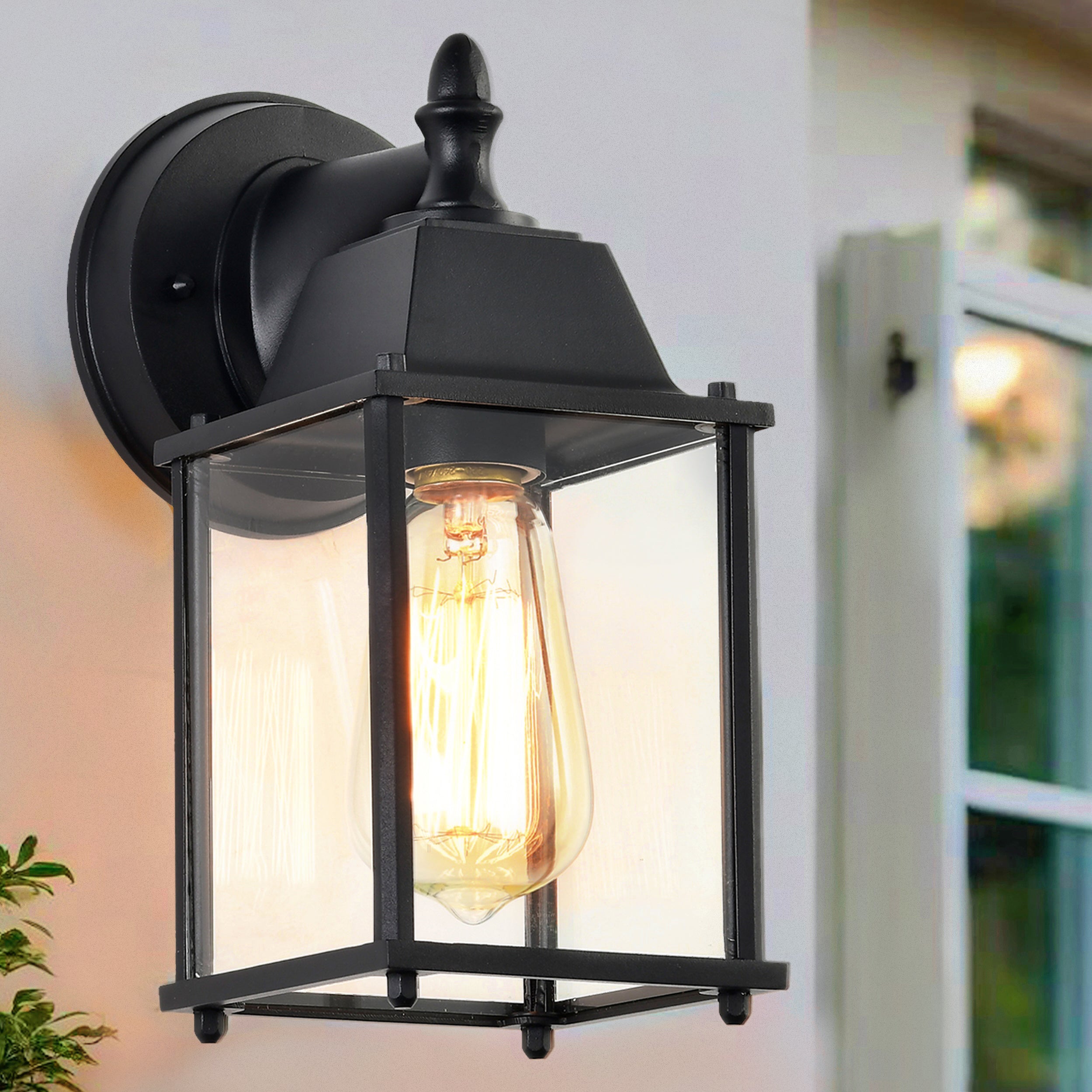 Outdoor Light Fixtures Wall Mount Outdoor Lights 2 Pack Black Aluminum Anti-Rust Outdoor Wall Lantern Porch Exterior Light Fixture