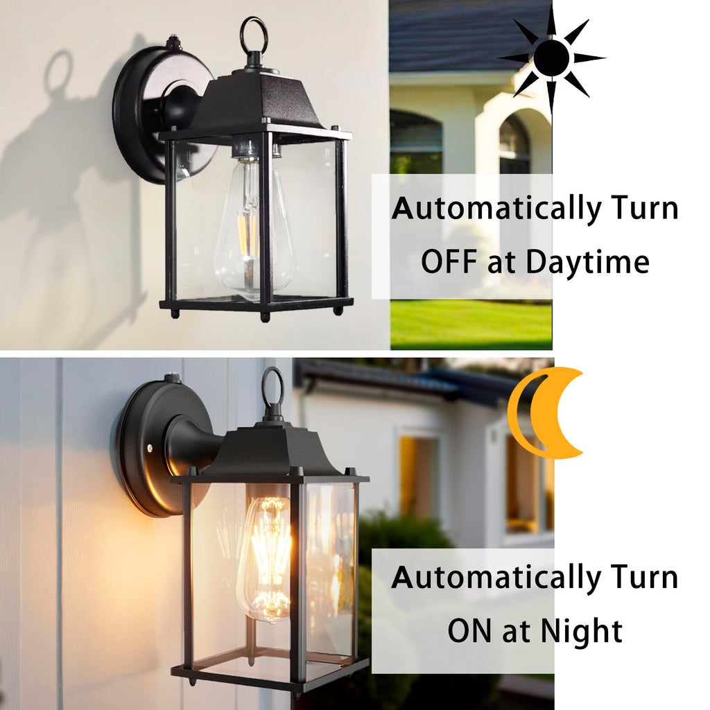 Dusk to Dawn Outdoor Wall Lights 2-Pack for patio