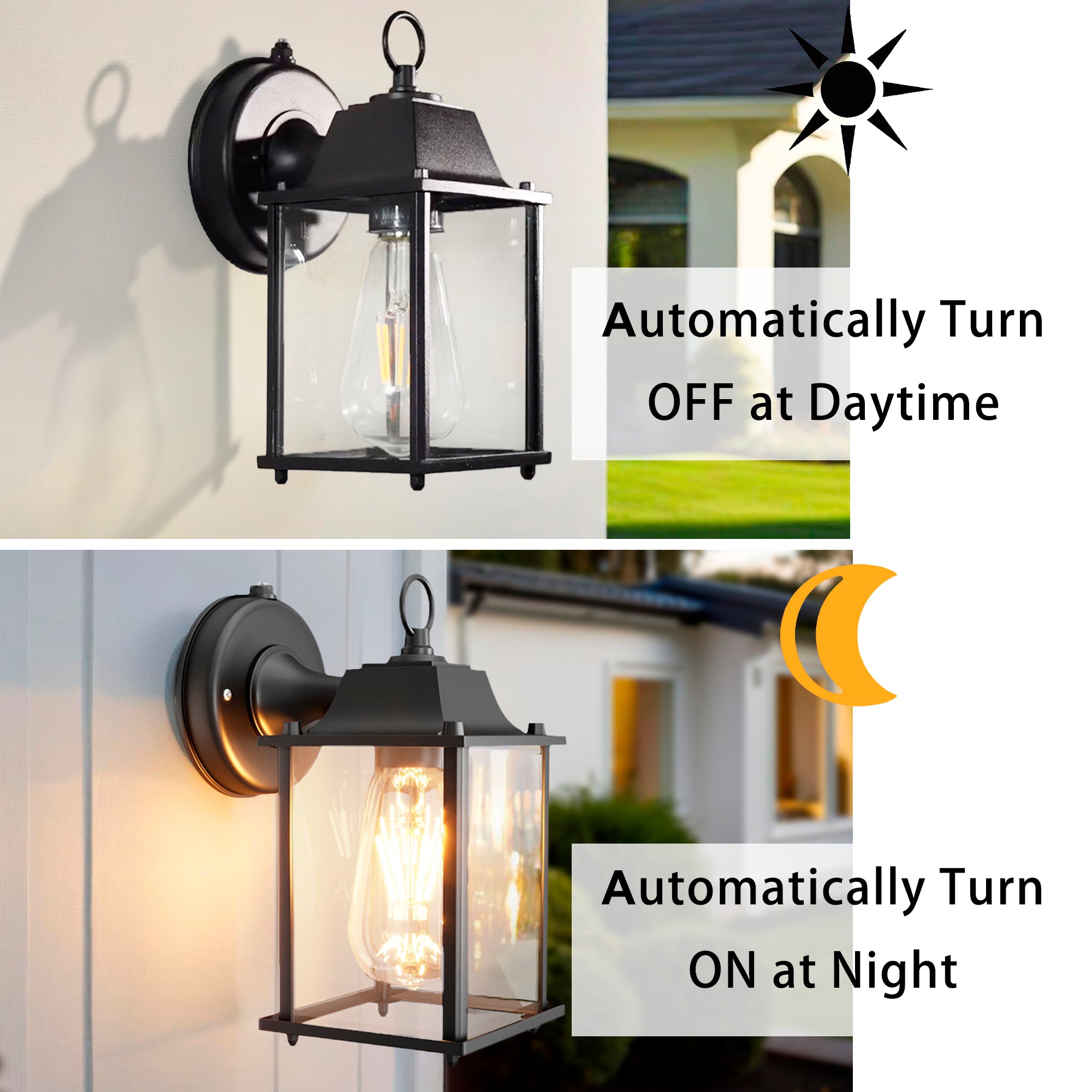 Outdoor Wall Sconces Matte Black Outdoor Wall Light Fixture Set of 2