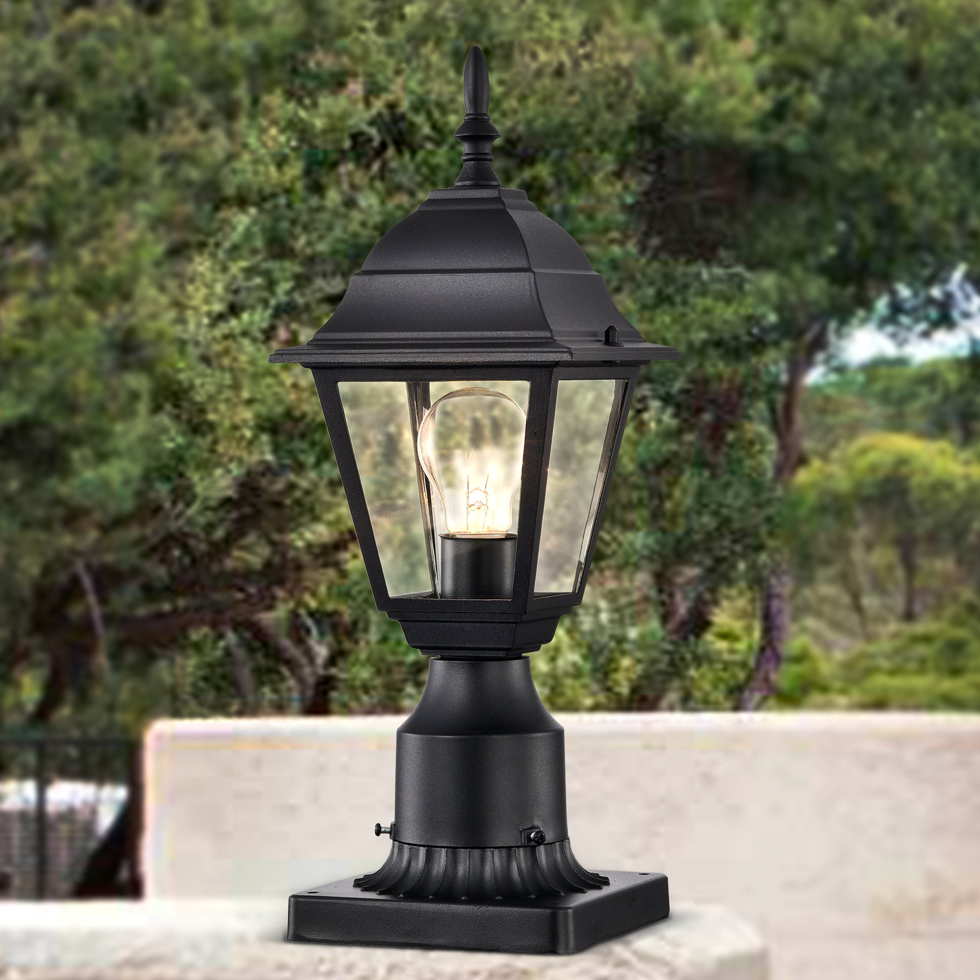 Outdoor Post Lights Waterproof 2 Pack Outside Post Lantern Black