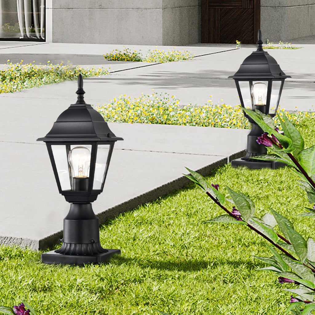 Outdoor Post Lights Waterproof 2 Pack Outside Post Lantern Black