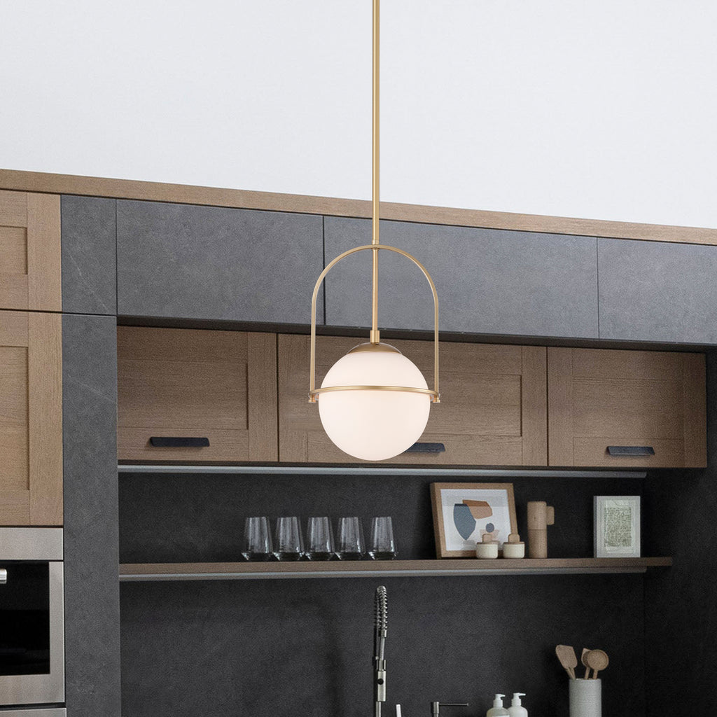 Mid-Century Modern White Glass Semi-Flush Ceiling Light Fixtures 1-Light