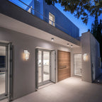 White Modern Outdoor Wall Light Clear Glass Exterior Light Fixture