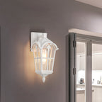 White Modern Outdoor Wall Light Clear Glass Exterior Light Fixture