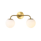 Gold Bathroom Vanity Lights Over Mirror LED 2 Light Frosted Glass Globe Modern Bathroom Light Fixtures