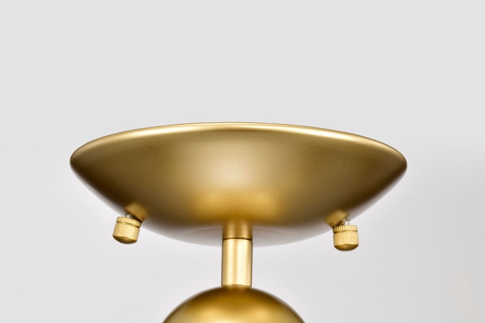 Modern Silver&Gold Sputnik Semi-Flush Mount Light with 3 bulbs