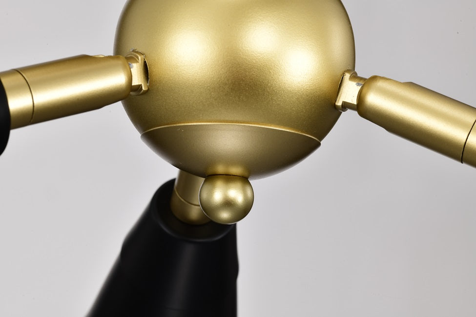 Modern Silver&Gold Sputnik Semi-Flush Mount Light with 3 bulbs