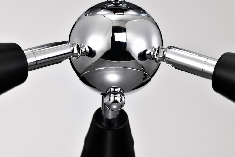 Modern Silver&Gold Sputnik Semi-Flush Mount Light with 3 bulbs