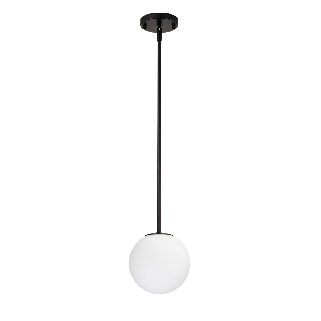 Milk White Glass 150mm Pendant Light Fixture, 7W, One Light Hanging Fixture for Kitchen Island, Adjustable Length Indoor Lighting for Dinning Room Bedroom