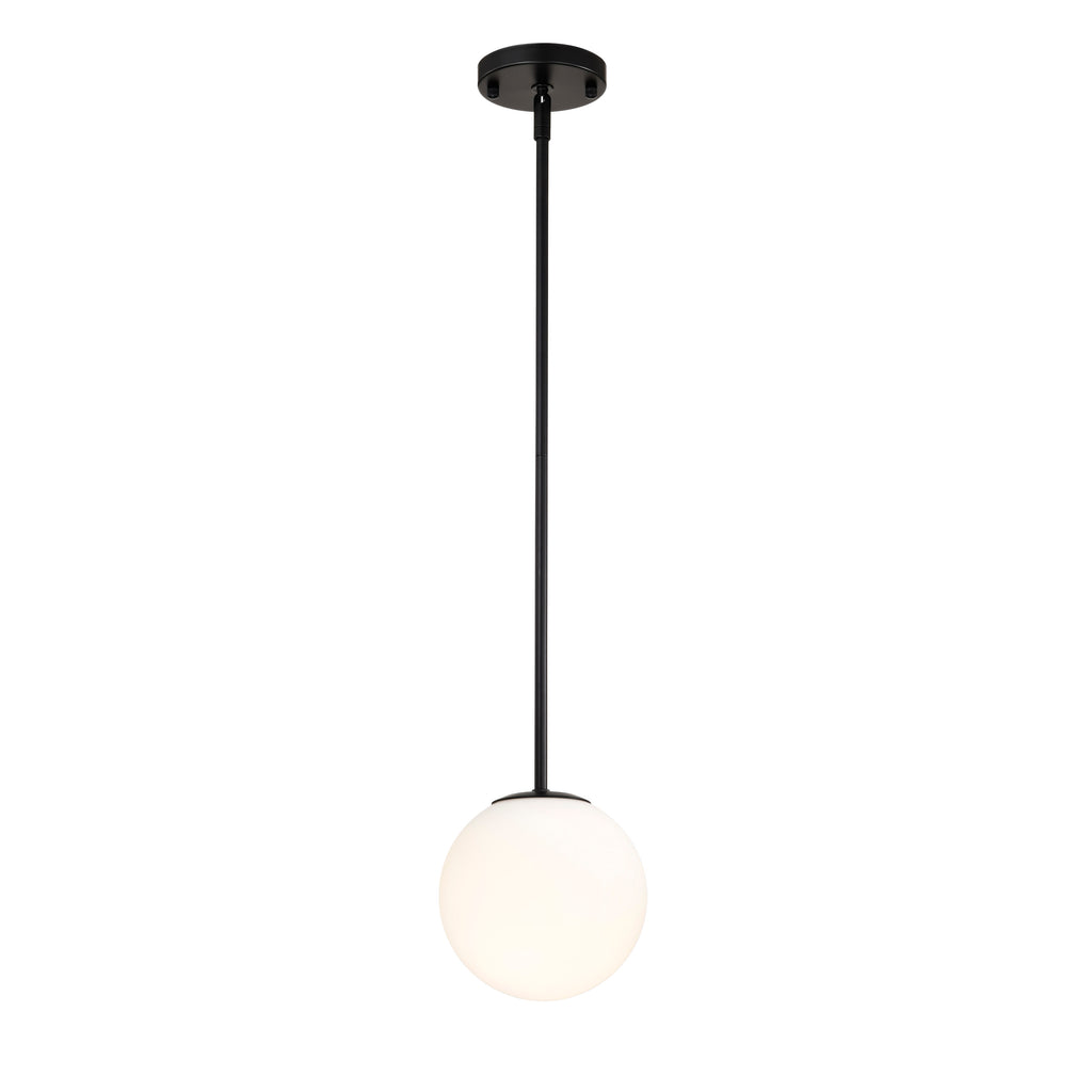 Milk White Glass 150mm Pendant Light Fixture, 7W, One Light Hanging Fixture for Kitchen Island, Adjustable Length Indoor Lighting for Dinning Room Bedroom