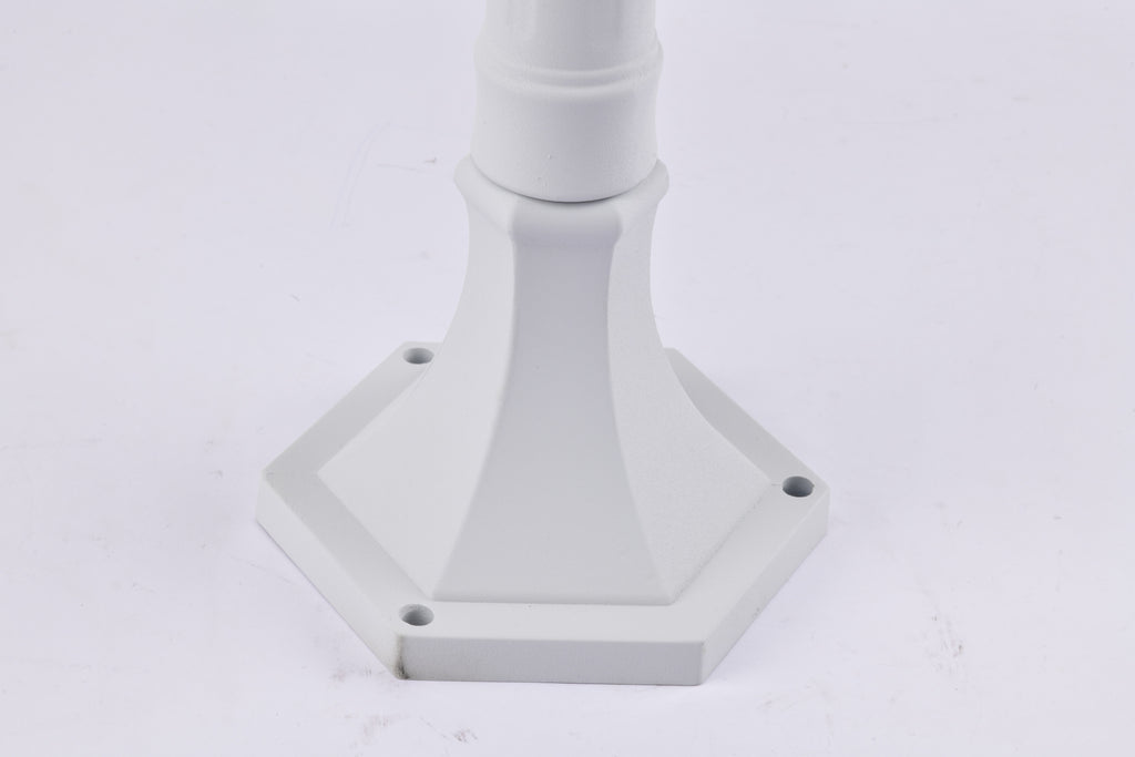 Post Light Fixture Pole Lantern With Die-Cast Aluminum, Waterproof Outdoor Post Light Fixtures White With Tempered Clear Glass, Non Adjustable, Sturdy Metal Base