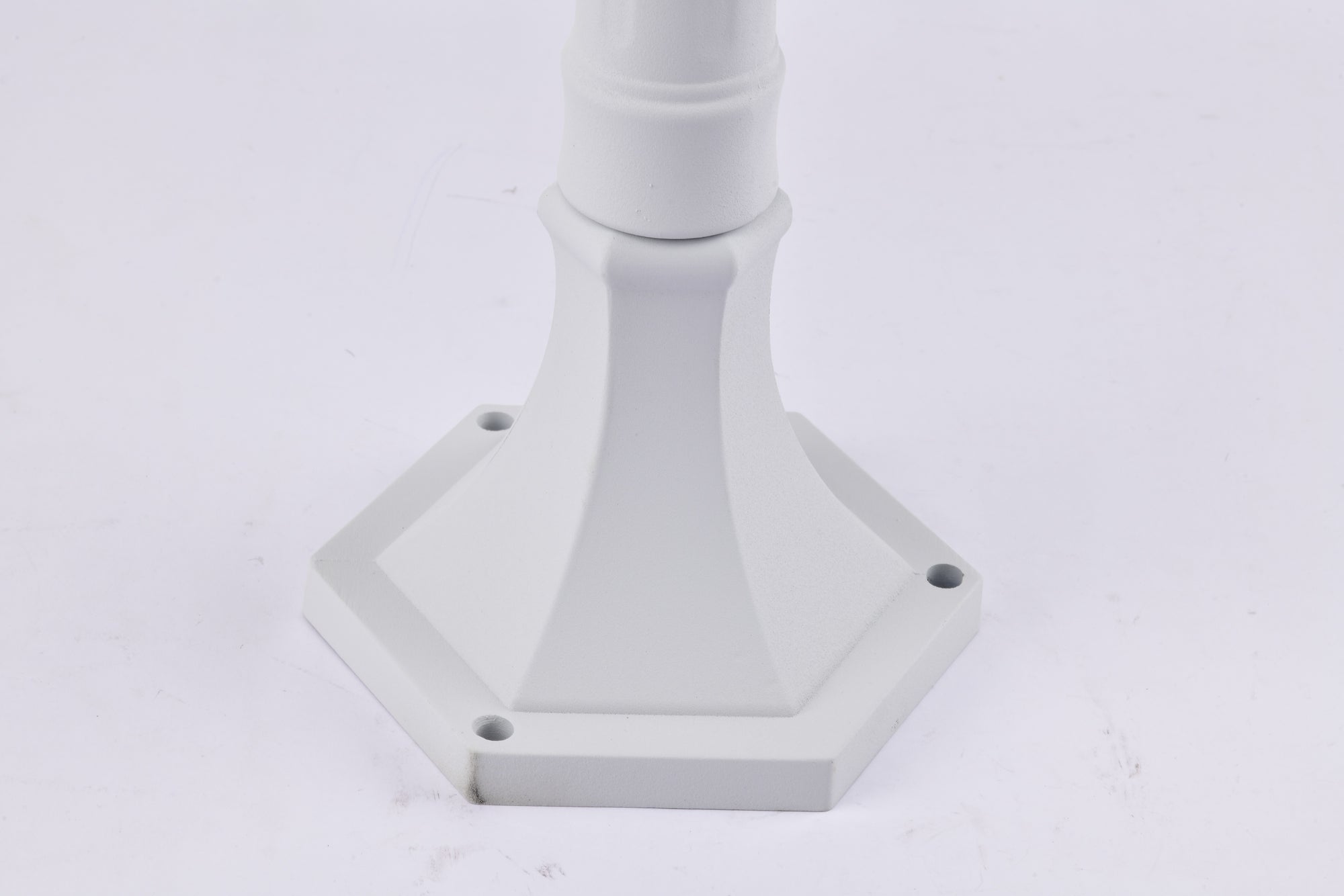 Post Light Fixture Pole Lantern With Die-Cast Aluminum, Waterproof Outdoor Post Light Fixtures White With Tempered Clear Glass, Non Adjustable, Sturdy Metal Base