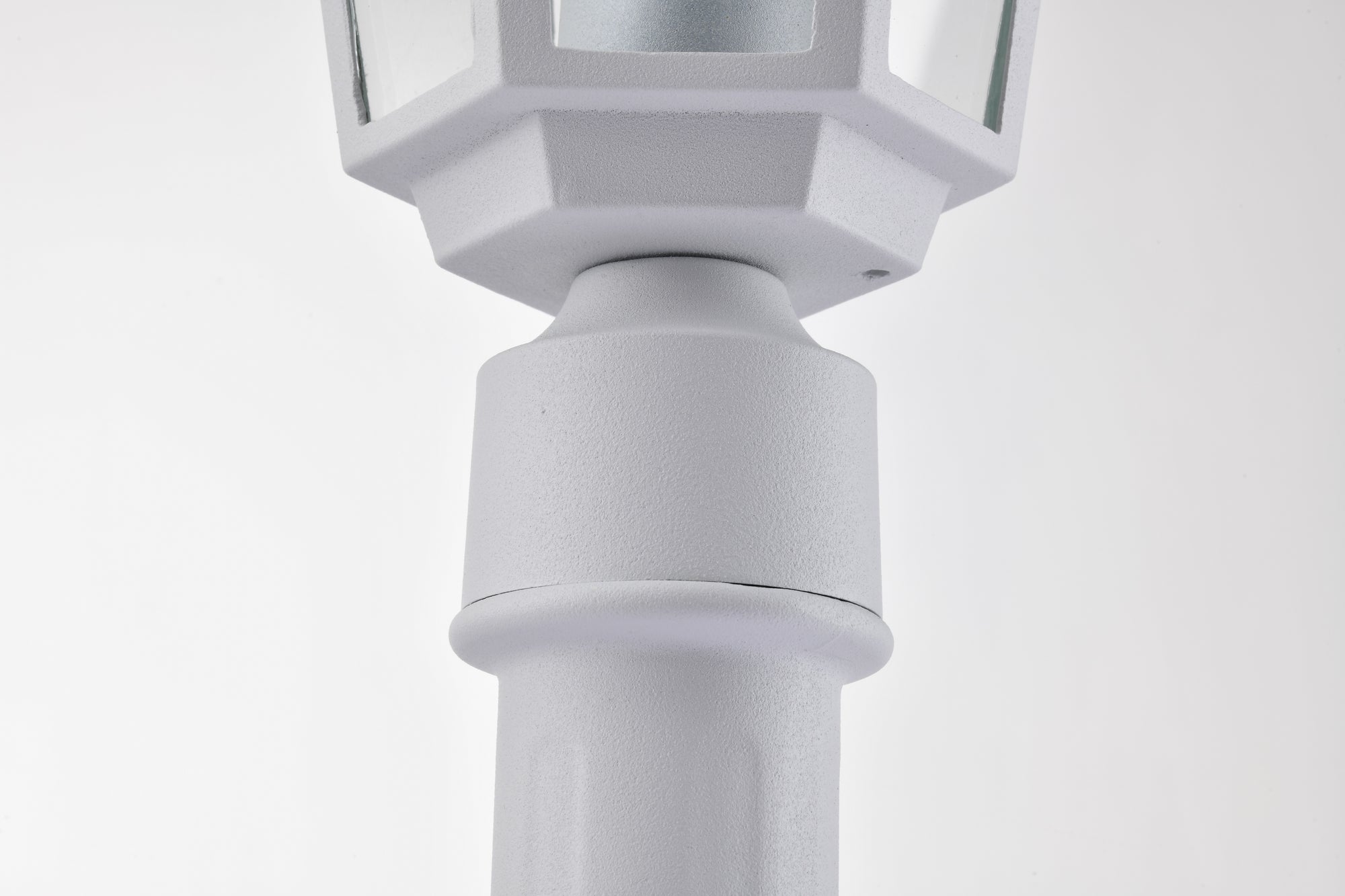 Post Light Fixture Pole Lantern With Die-Cast Aluminum, Waterproof Outdoor Post Light Fixtures White With Tempered Clear Glass, Non Adjustable, Sturdy Metal Base
