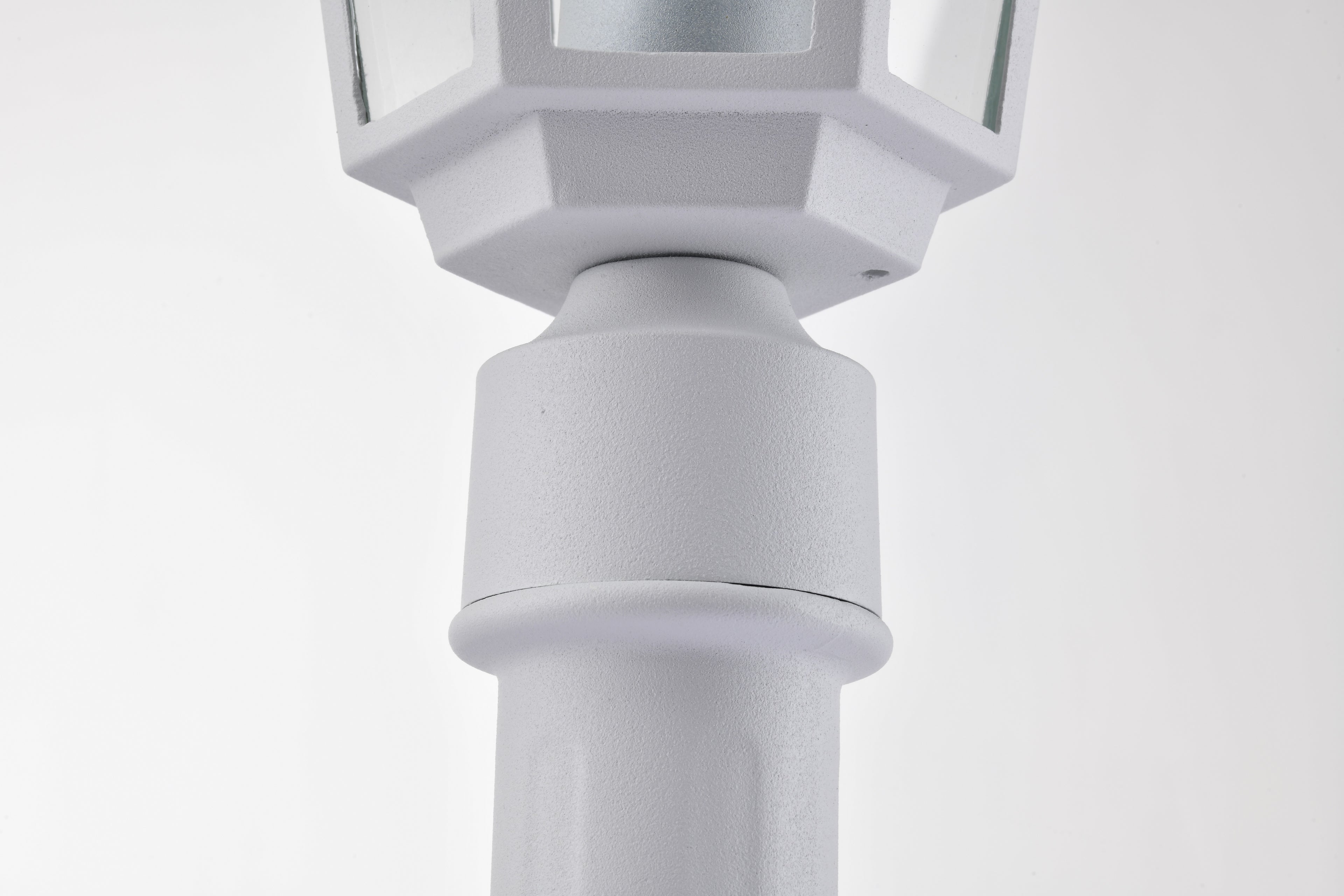 Post Light Fixture Pole Lantern With Die-Cast Aluminum, Waterproof Outdoor Post Light Fixtures White With Tempered Clear Glass, Non Adjustable, Sturdy Metal Base