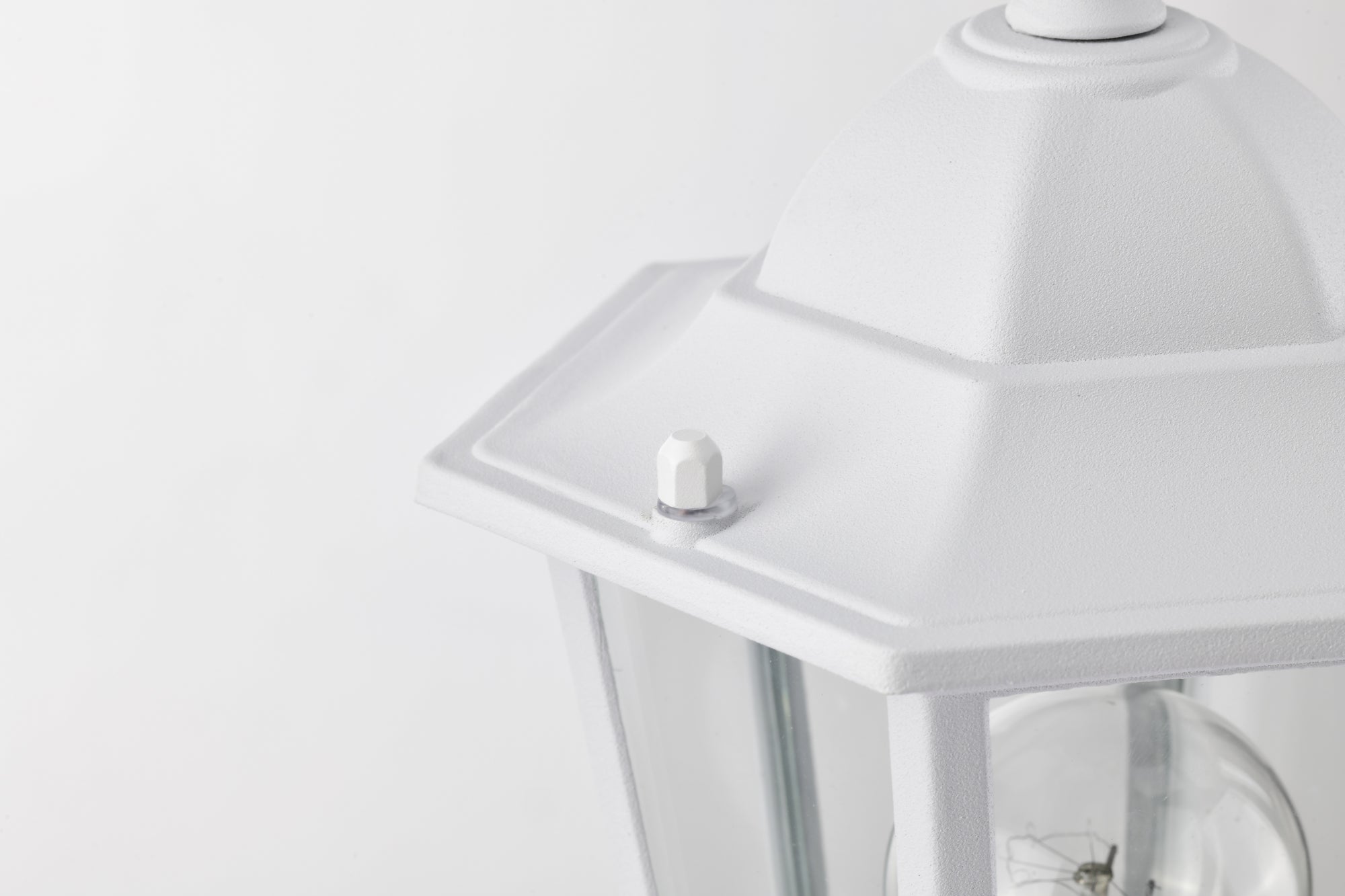 Post Light Fixture Pole Lantern With Die-Cast Aluminum, Waterproof Outdoor Post Light Fixtures White With Tempered Clear Glass, Non Adjustable, Sturdy Metal Base