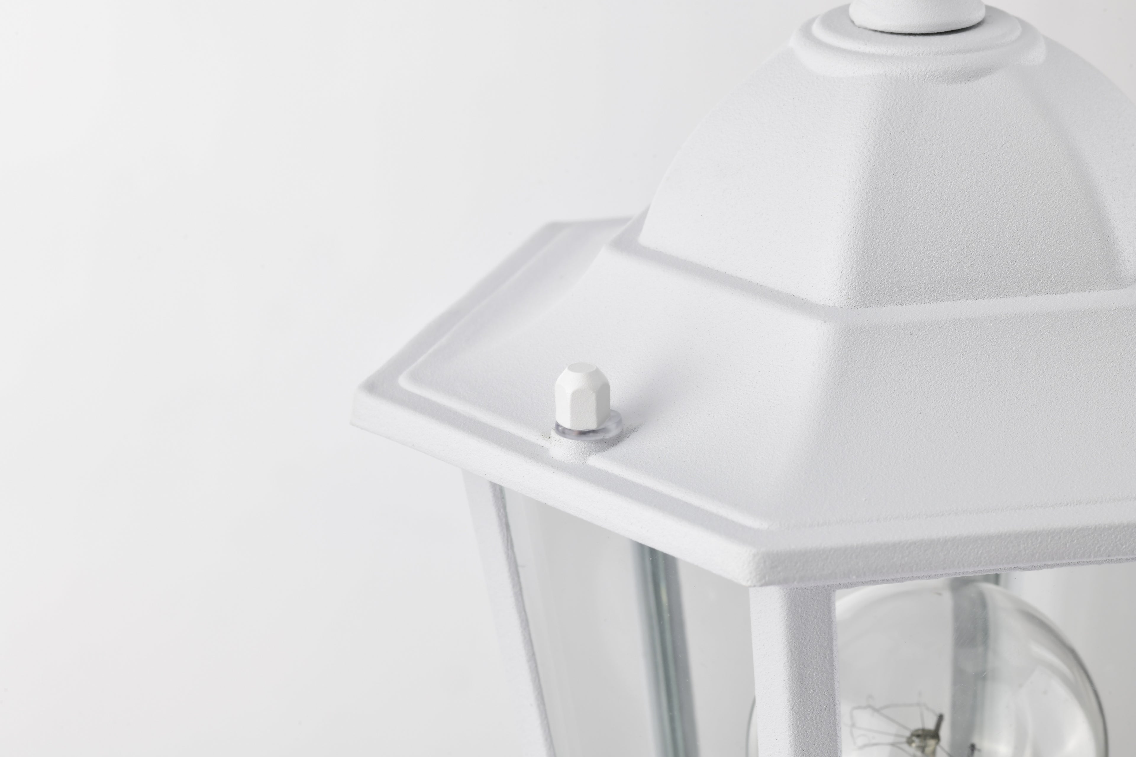 Post Light Fixture Pole Lantern With Die-Cast Aluminum, Waterproof Outdoor Post Light Fixtures White With Tempered Clear Glass, Non Adjustable, Sturdy Metal Base