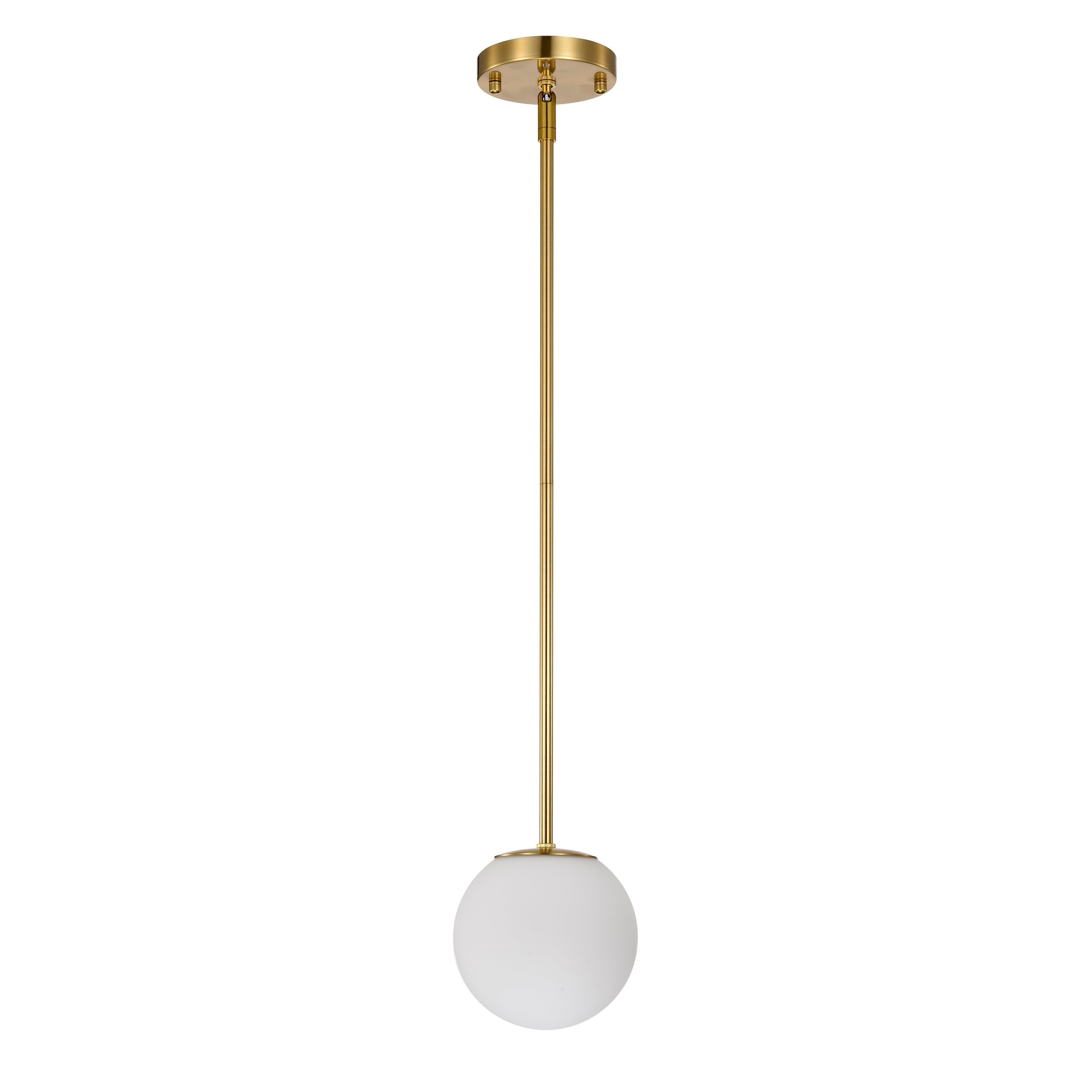 Milk White Glass 150mm Pendant Light Fixture, 7W, One Light Hanging Fixture for Kitchen Island, Adjustable Length Indoor Lighting for Dinning Room Bedroom