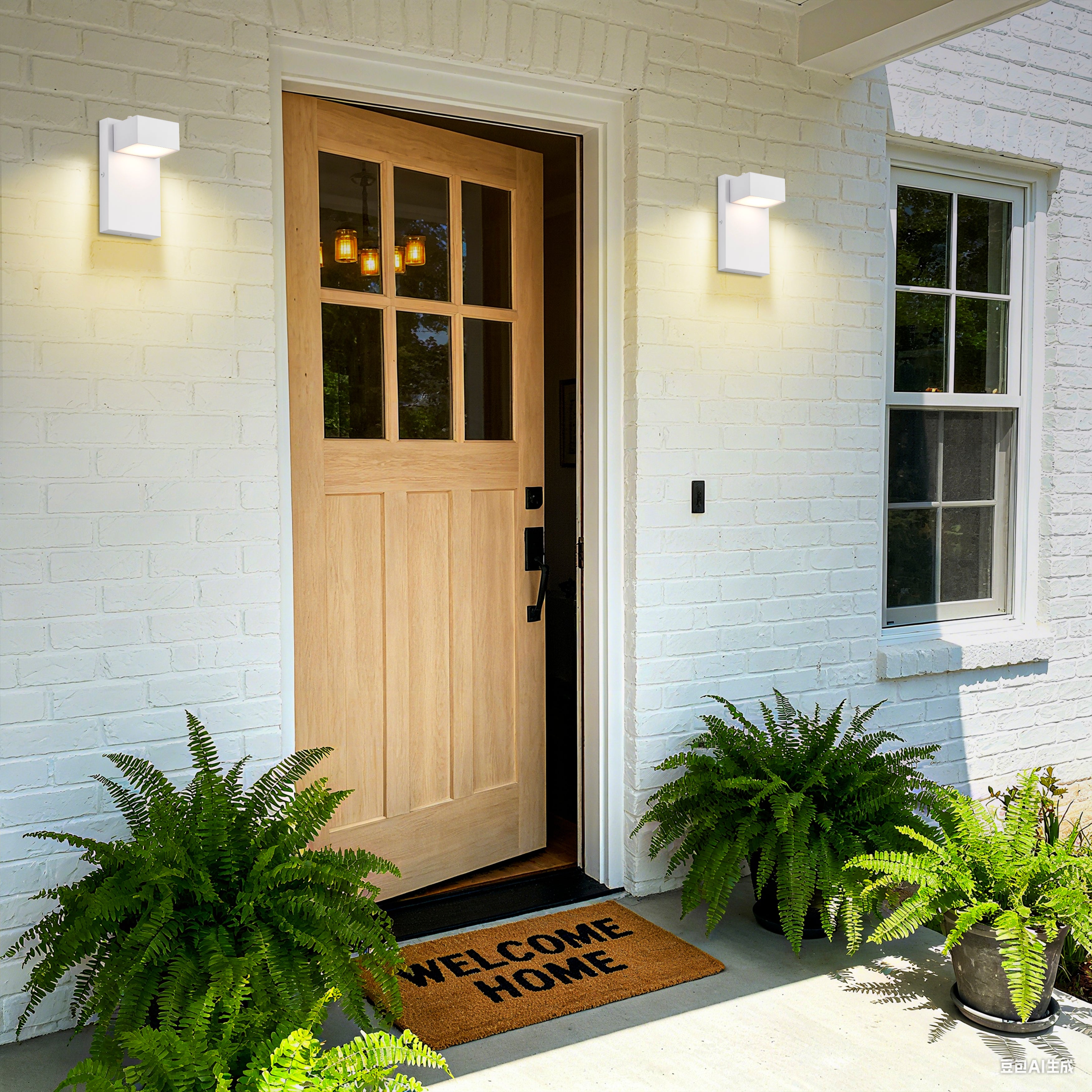 White LED Porch Lights, to Dawn Sensor,  3000K Warm White,  for for Porch, Patio, Garage, Entryway
