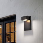 Outdoor Wall Light Fixtures with Dusk to Dawn Sensor, Modern Black LED Porch Lights Outdoor, 3000K Warm White