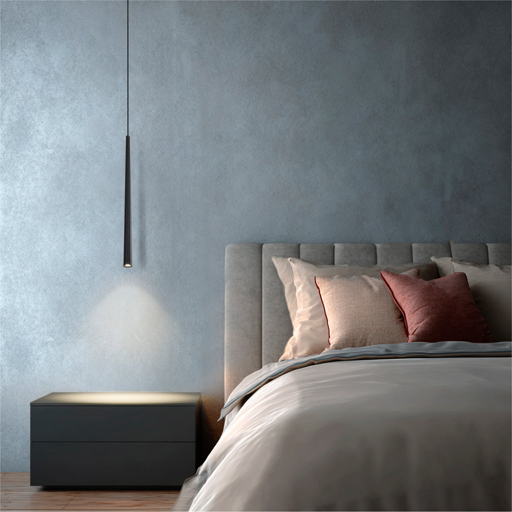 Mini LED Pendant Lights 2 Pack, 5W 3000K Warm White Black Hanging Lights for Kitchen Island & Bar Counter