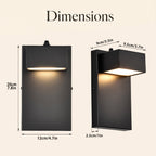 2-Pack 7.8" Dusk-to-Dawn Integrated LED Outdoor Wall Lights, Black