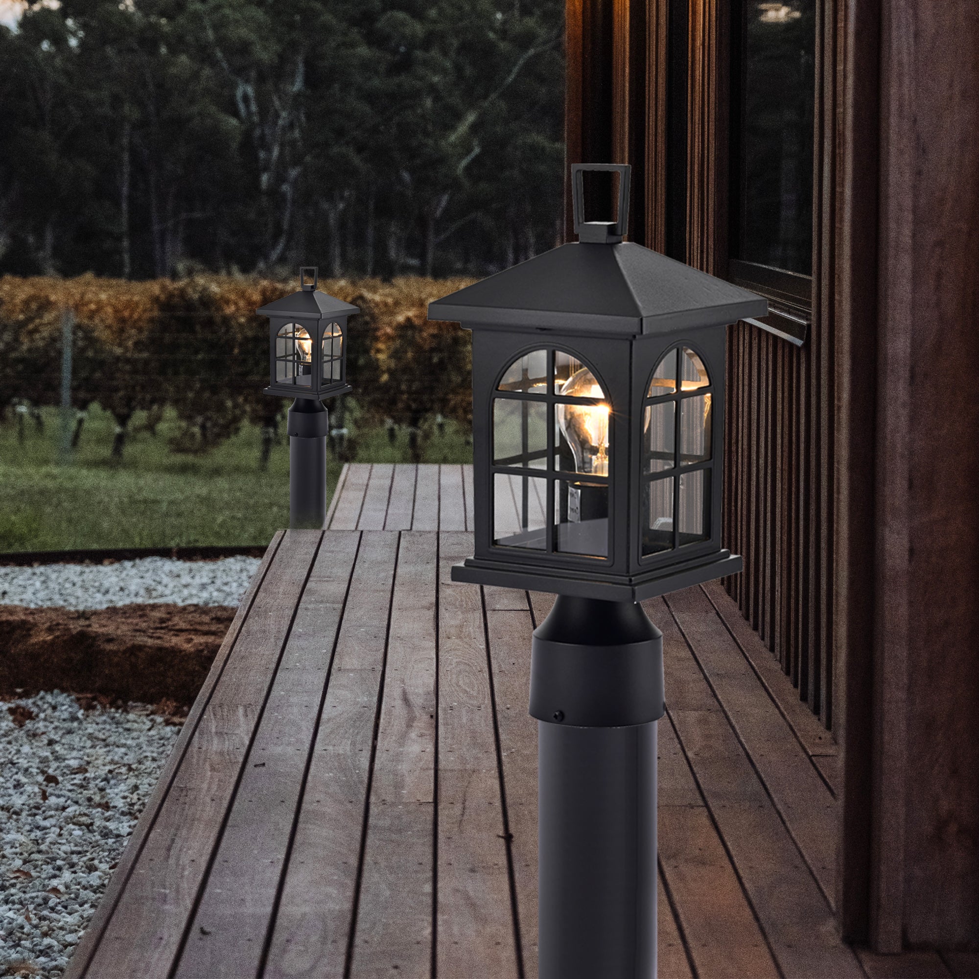 Outdoor Post Light Fixture (Set of 2)