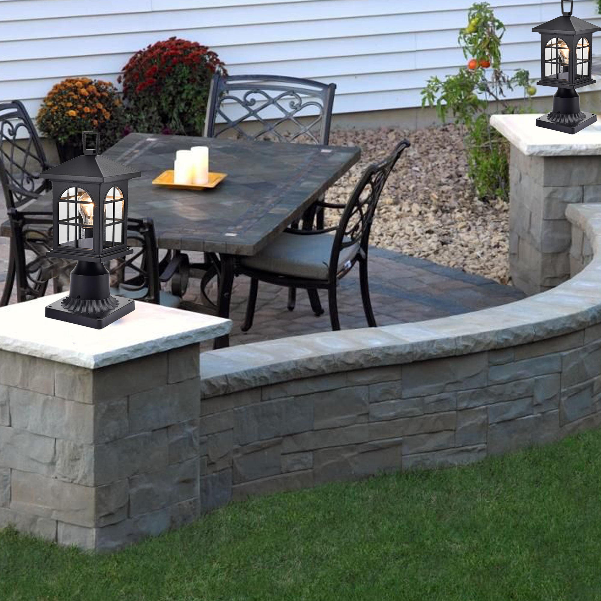 Outdoor Post Light Fixture (Set of 2)