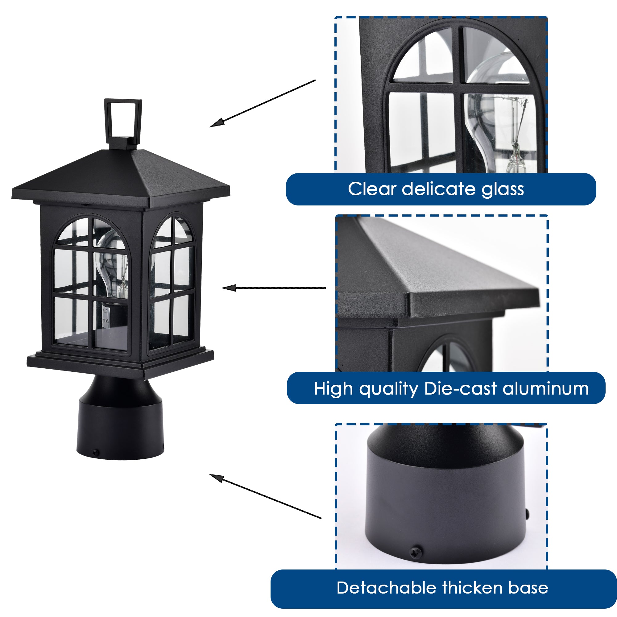 Outdoor Post Light Fixture (Set of 2)
