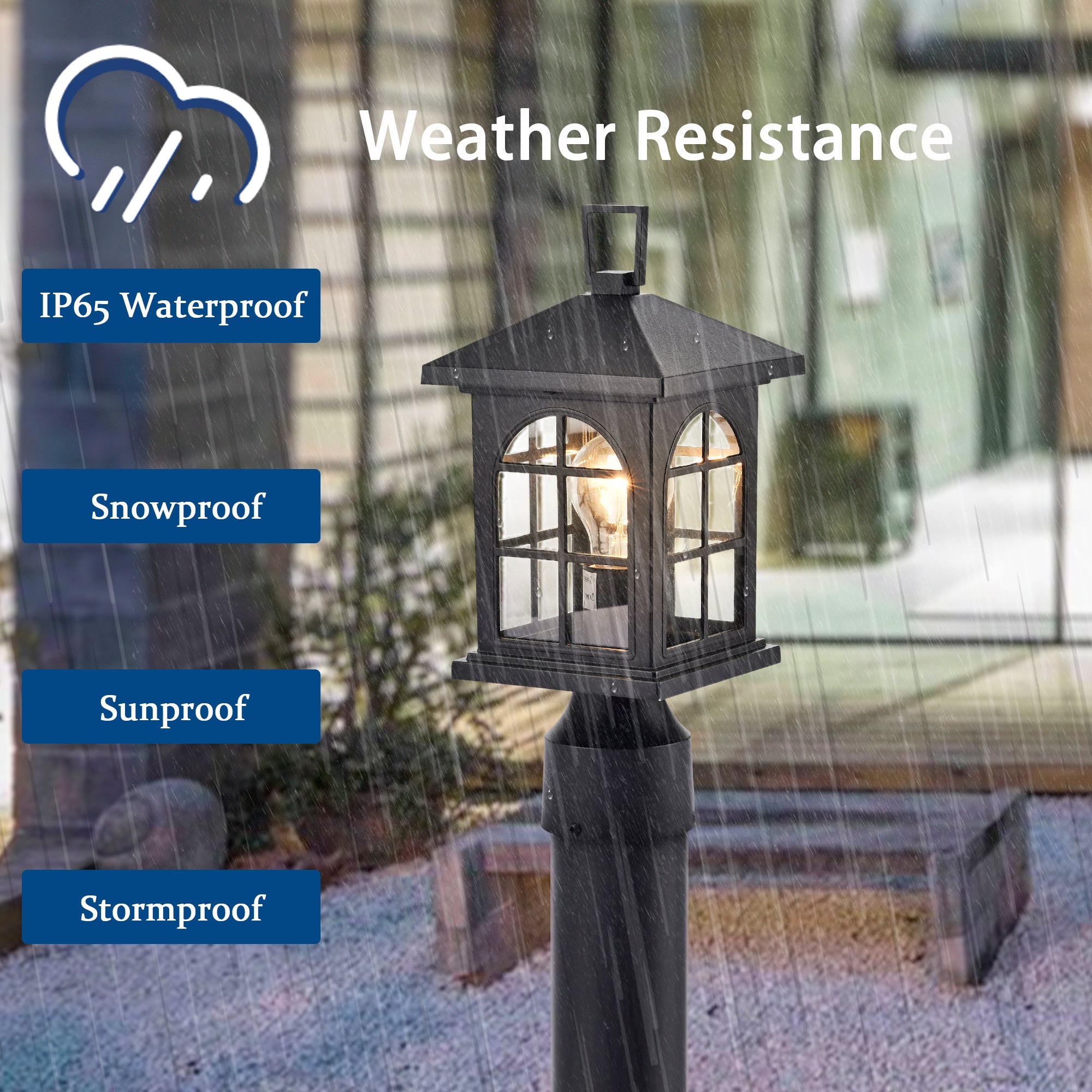 Outdoor Post Light Fixture (Set of 2)
