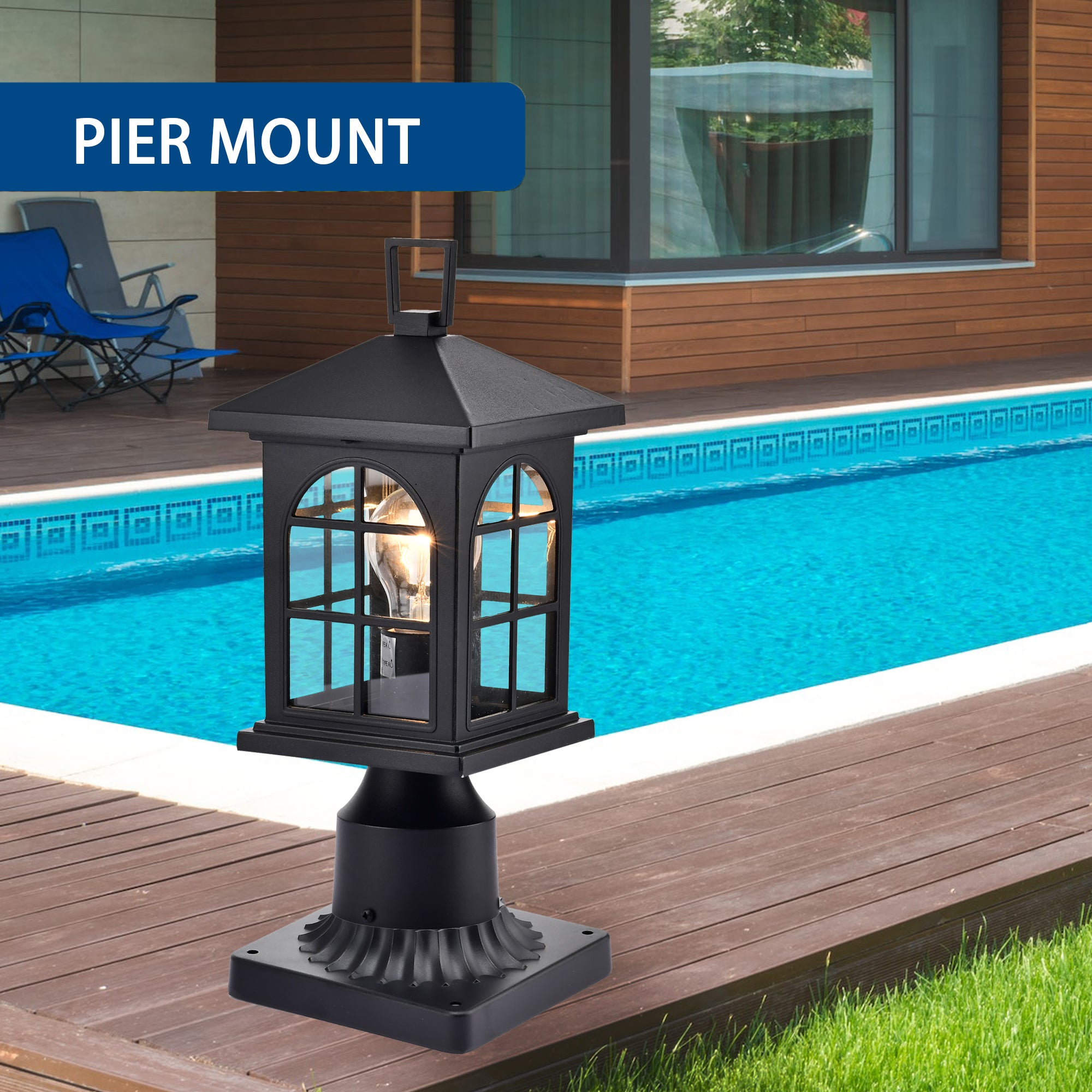 Outdoor Post Light Fixture (Set of 2)