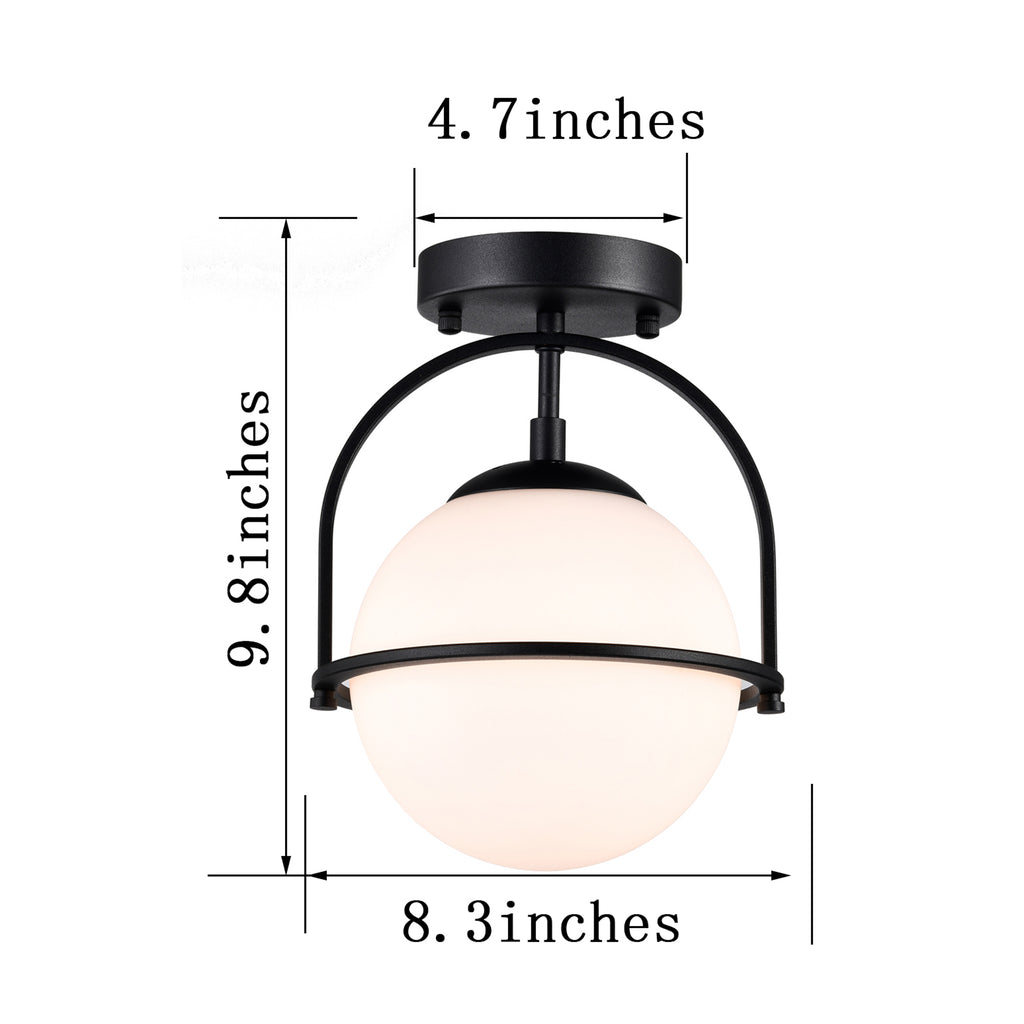 Globe Flush Mount Ceiling Light Black
