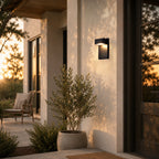 2-Pack 7.8" Dusk-to-Dawn Integrated LED Outdoor Wall Lights, Black