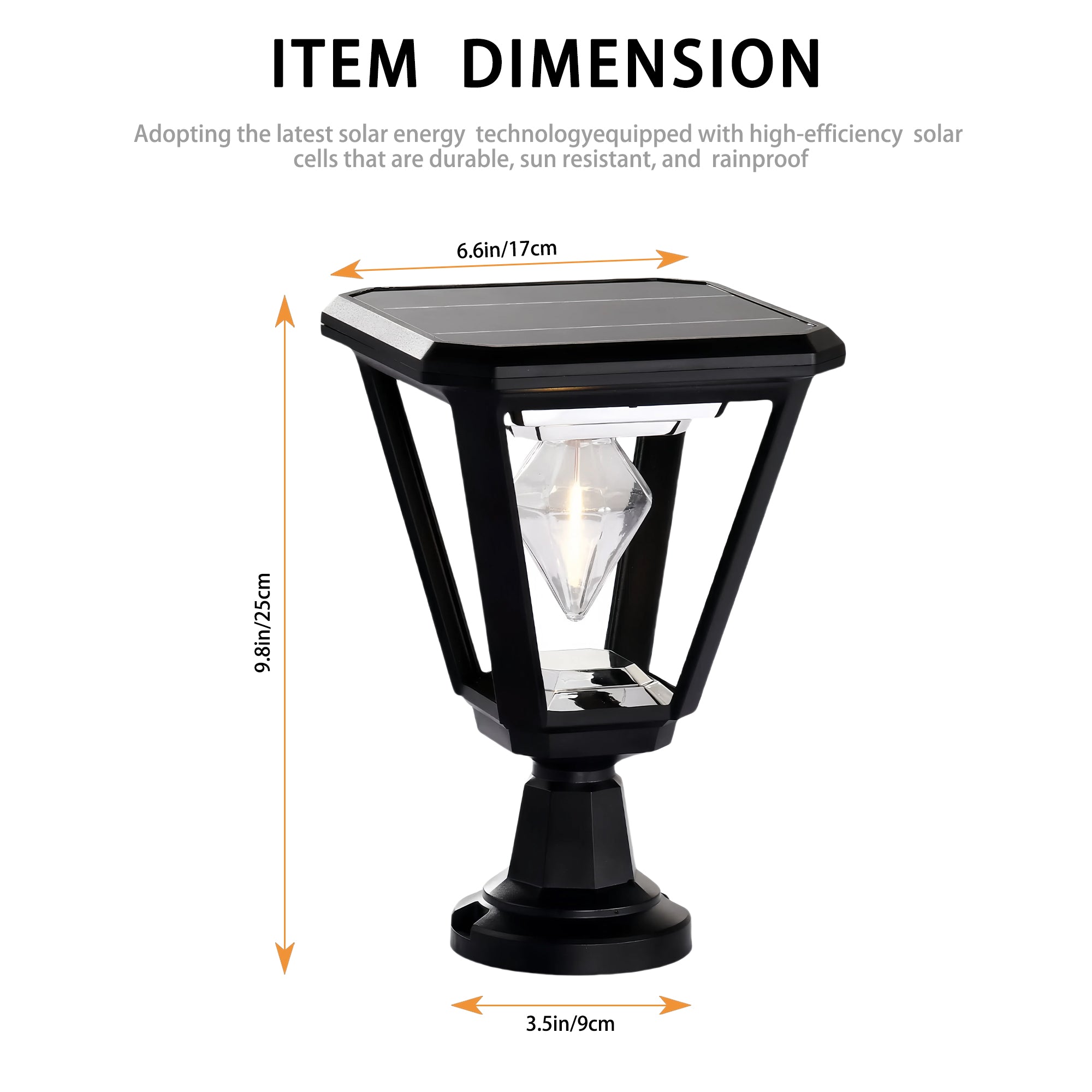 Solar Outdoor Post Lights 2700K Dusk to Dawn Solar Lamp Post Light