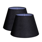 Set of 2 Small Empire Lamp Shades – Black Velvet, 5.9" x 9.84" x 6.9", Replacement for Table Lamps, Fits E26 Socket with Fixing Ring (Not for UNO Fitting)