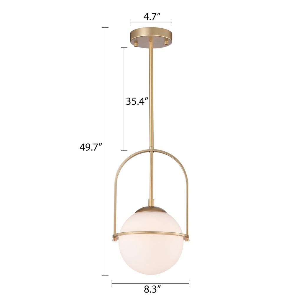 Mid-Century Modern White Glass Semi-Flush Ceiling Light Fixtures 1-Light