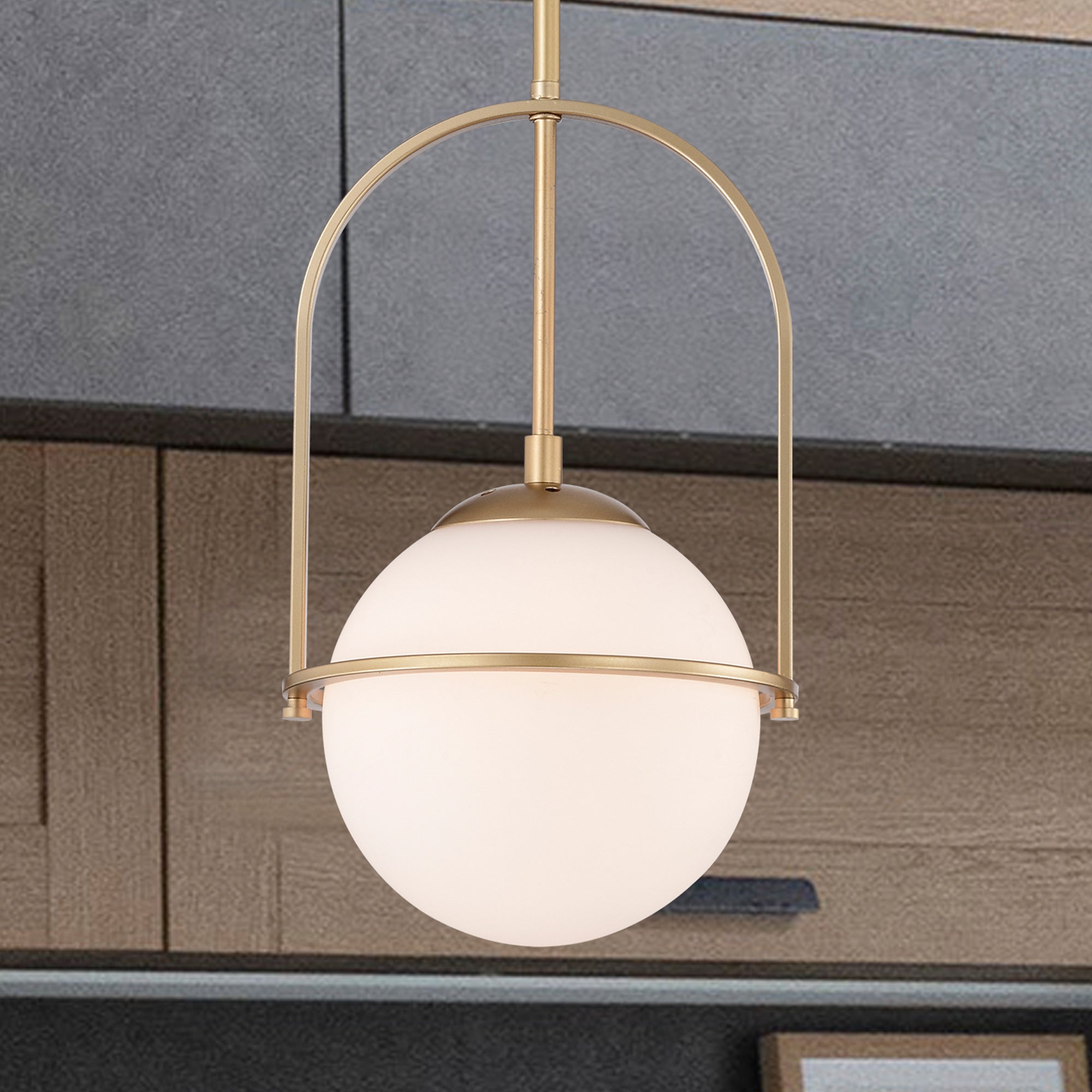 Mid-Century Modern White Glass Semi-Flush Ceiling Light Fixtures 1-Light