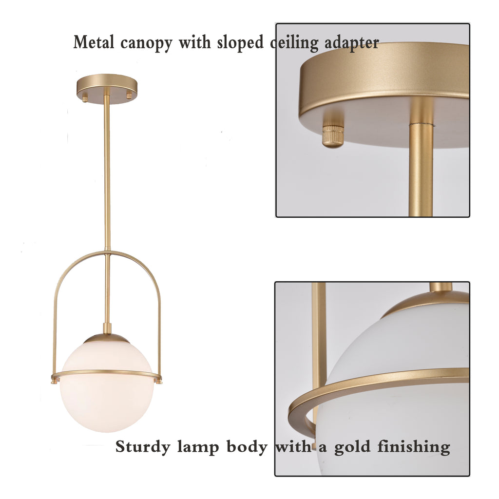 Mid-Century Modern White Glass Semi-Flush Ceiling Light Fixtures 2-Light
