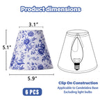 Clip-On Set of 6 Empire Chandelier Shades