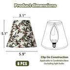Clip-On Set of 6 Empire Chandelier Shades