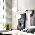 Milk White Glass 150mm Pendant Light Fixture, 7W, One Light Hanging Fixture for Kitchen Island, Adjustable Length Indoor Lighting for Dinning Room Bedroom