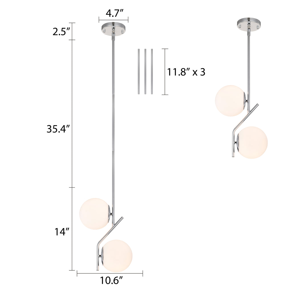 Milk White Glass 150mm Pendant Light Fixture, 7W, One Light Hanging Fixture for Kitchen Island, Adjustable Length Indoor Lighting for Dinning Room Bedroom