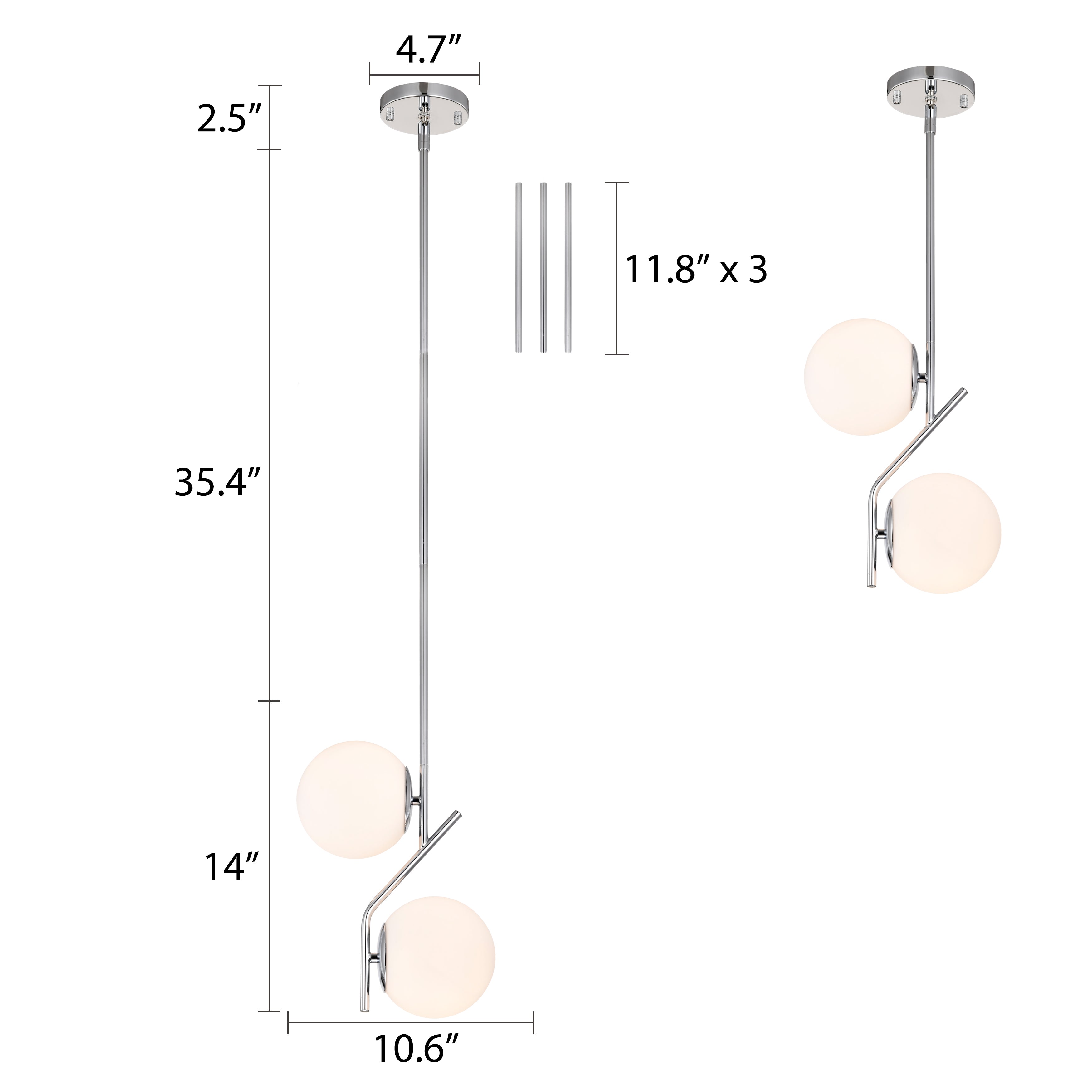 Milk White Glass 150mm Pendant Light Fixture, 7W, One Light Hanging Fixture for Kitchen Island, Adjustable Length Indoor Lighting for Dinning Room Bedroom