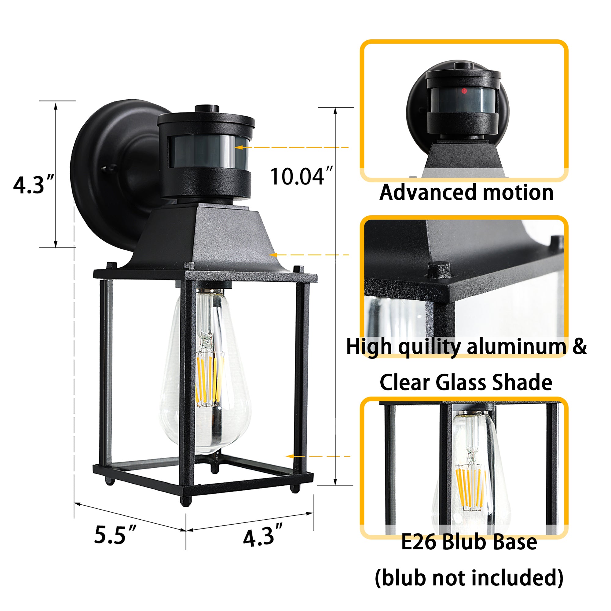 Black Outdoor Wall Light