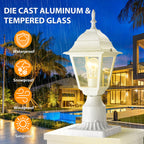 Outdoor Post Light with Pier Mount Adapter 2 Pack Outside Post Lantern