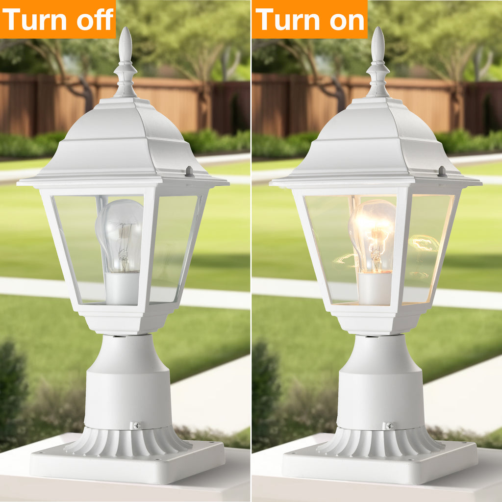 Outdoor Post Light with Pier Mount Adapter 2 Pack Outside Post Lantern