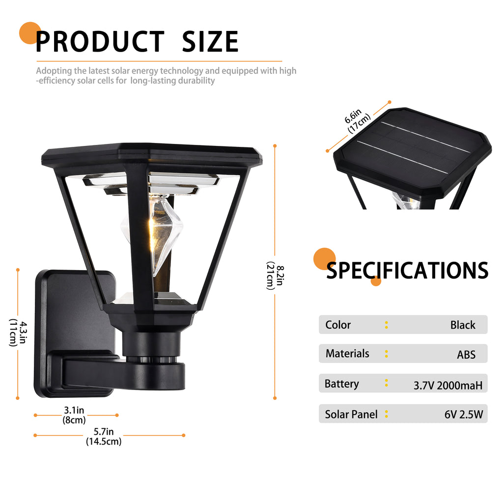 Solar Wall Light Outdoor Waterproof – Dusk-to-Dawn LED Wall Sconce